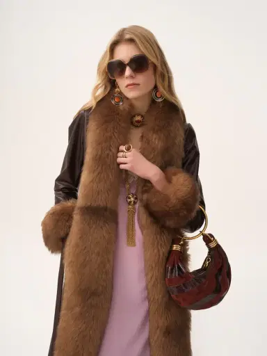 Chloé Mini Bracelet Hobo bag in suede leather & snakeskin | Thumbnail 3 Chloé Mini Bracelet Hobo bag in suede leather & snakeskin | Thumbnail 3