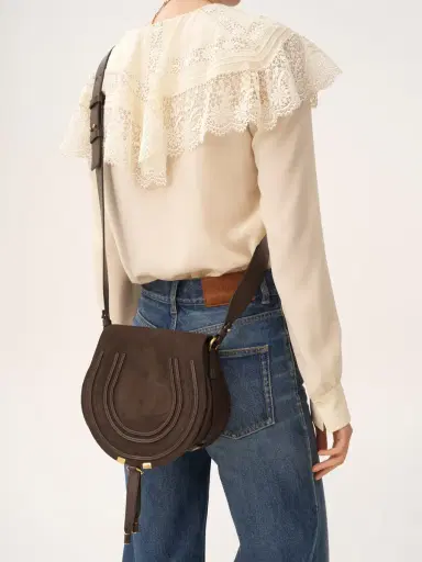 Chloé Marcie saddle bag in suede leather | Thumbnail 3 Chloé Marcie saddle bag in suede leather | Thumbnail 3