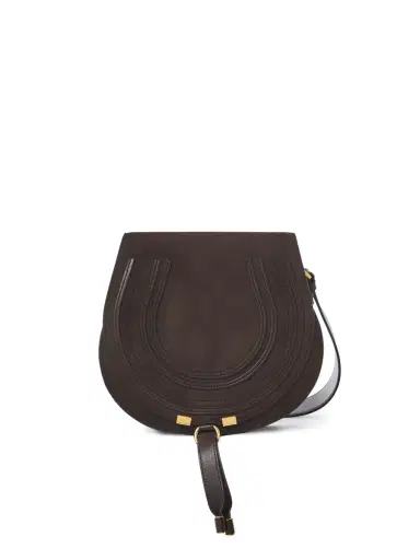 Chloé Marcie saddle bag in suede leather | Thumbnail 1 Chloé Marcie saddle bag in suede leather | Thumbnail 1