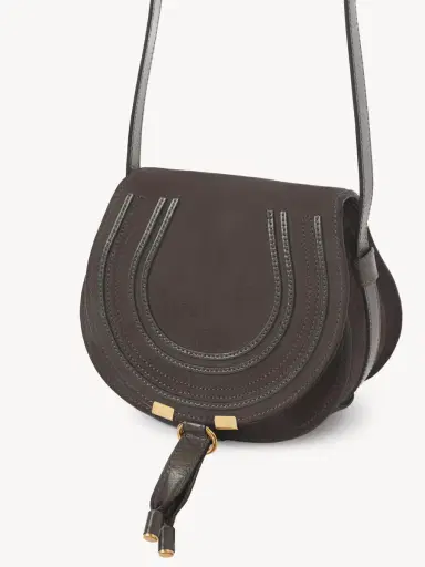 Chloé Small Marcie saddle bag in suede leather | Thumbnail 3 Chloé Small Marcie saddle bag in suede leather | Thumbnail 3