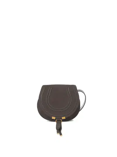 Chloé Small Marcie saddle bag in suede leather | Thumbnail 1 Chloé Small Marcie saddle bag in suede leather | Thumbnail 1