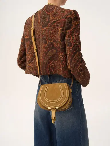 Chloé Small Marcie saddle bag in suede leather | Thumbnail 3 Chloé Small Marcie saddle bag in suede leather | Thumbnail 3