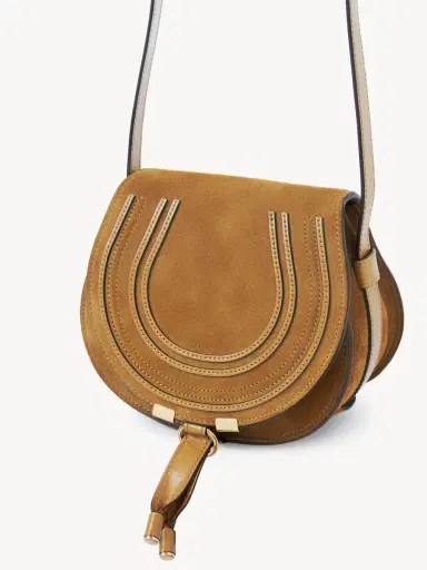Chloé Small Marcie saddle bag in suede leather | Thumbnail 4 Chloé Small Marcie saddle bag in suede leather | Thumbnail 4