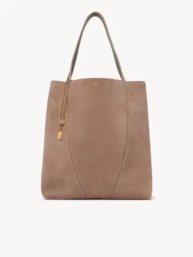 Chloé Large Chloé Spin tote bag in suede leather | Thumbnail 2 Chloé Large Chloé Spin tote bag in suede leather | Thumbnail 2