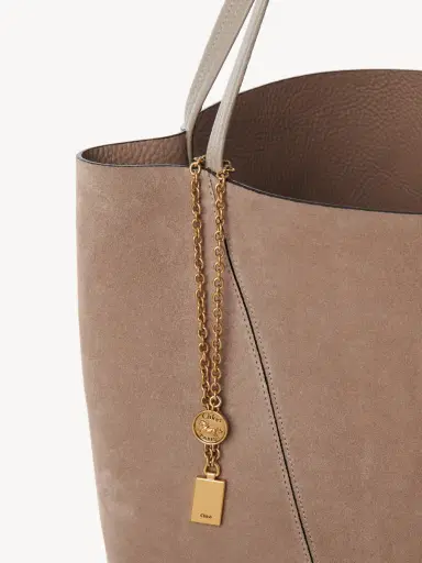 Chloé Large Chloé Spin tote bag in suede leather | Thumbnail 7 Chloé Large Chloé Spin tote bag in suede leather | Thumbnail 7