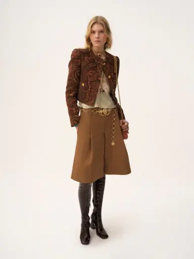 Chloé Boxy collarless jacket in tapestry jacquard | Thumbnail 3 Chloé Boxy collarless jacket in tapestry jacquard | Thumbnail 3