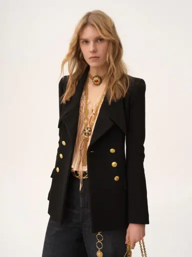 Chloé Double-breasted tailored jacket in wool bouclette | Thumbnail 4 Chloé Double-breasted tailored jacket in wool bouclette | Thumbnail 4