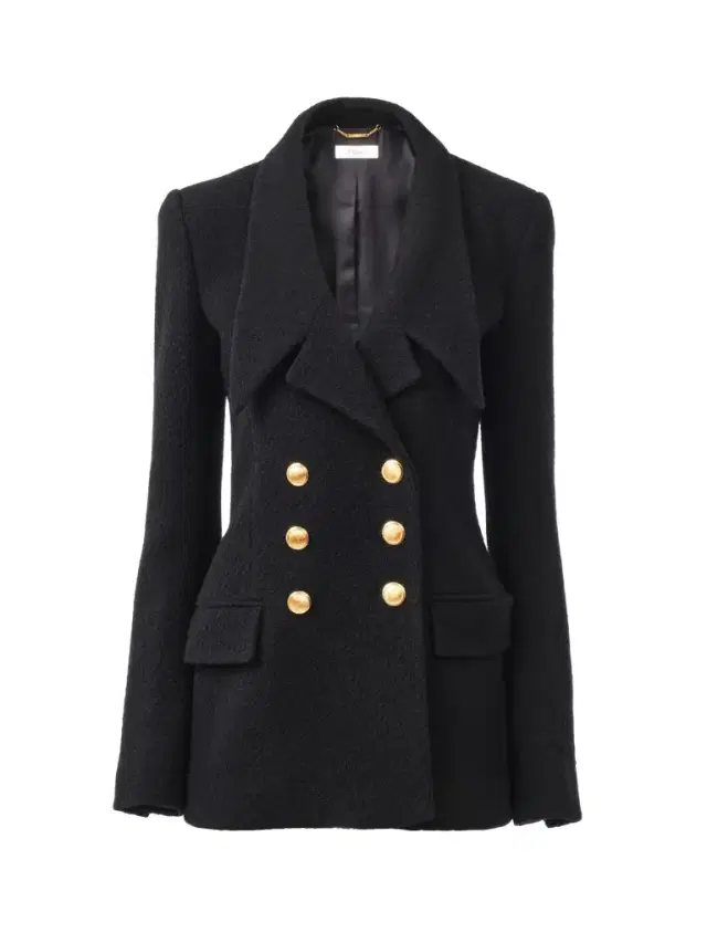 Double-breasted tailored jacket in wool bouclette Double-breasted tailored jacket in wool bouclette