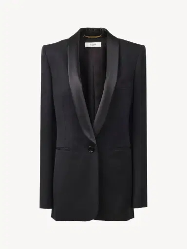 Chloé Tuxedo jacket in wool grain de poudre | Thumbnail 2 Chloé Tuxedo jacket in wool grain de poudre | Thumbnail 2