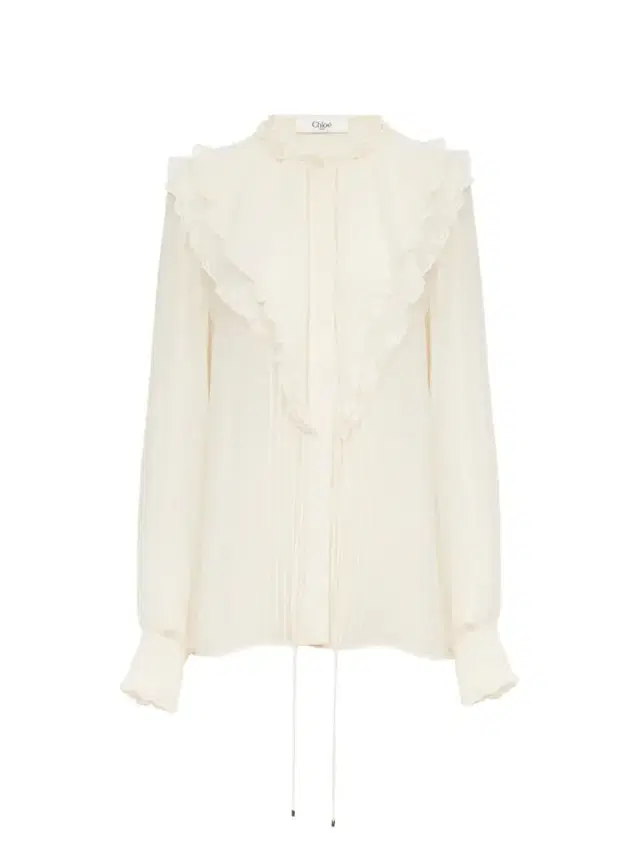 Ruffled blouse in silk georgette Ruffled blouse in silk georgette