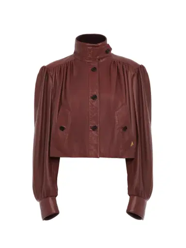 Chloé Gathered boule jacket in leather | Thumbnail 2 Chloé Gathered boule jacket in leather | Thumbnail 2