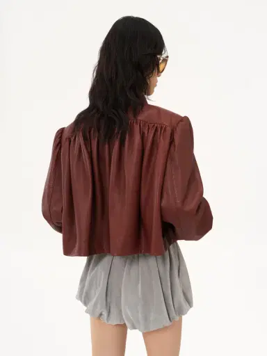 Chloé Gathered boule jacket in leather | Thumbnail 5 Chloé Gathered boule jacket in leather | Thumbnail 5