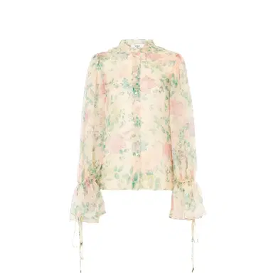 Chloé Puff-sleeve blouse in silk mousseline | Thumbnail 1 Chloé Puff-sleeve blouse in silk mousseline | Thumbnail 1