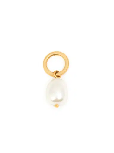 Chloé Alphabet pearl charm in pearl & brass | Thumbnail 1 Chloé Alphabet pearl charm in pearl & brass | Thumbnail 1