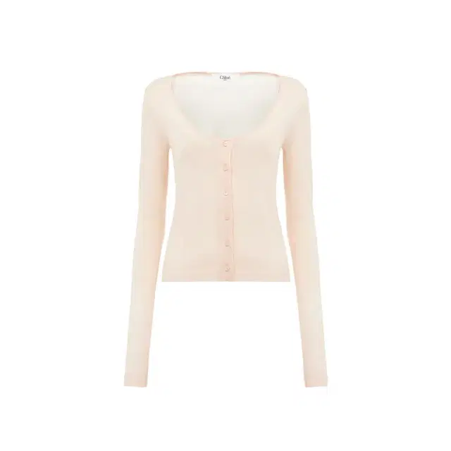 Scoop-neck fitted cardigan in superfine wool knit Scoop-neck fitted cardigan in superfine wool knit