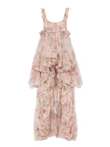 Chloé High-low ruffled dress in silk mousseline | Thumbnail 2 Chloé High-low ruffled dress in silk mousseline | Thumbnail 2