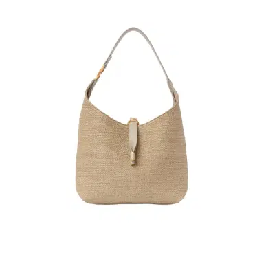 Chloé Small Marcie hobo bag in raffia-effect fibers | Thumbnail 1 Chloé Small Marcie hobo bag in raffia-effect fibers | Thumbnail 1