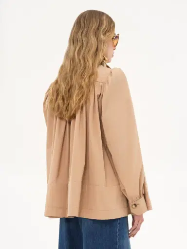 Chloé High-neck gathered jacket in cotton gabardine | Thumbnail 5 Chloé High-neck gathered jacket in cotton gabardine | Thumbnail 5