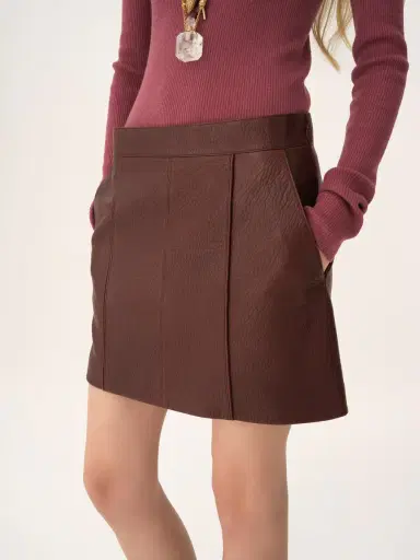 Chloé Straight mini skirt in leather | Thumbnail 6 Chloé Straight mini skirt in leather | Thumbnail 6