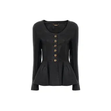 Chloé Peplum riding jacket in leather | Thumbnail 1 Chloé Peplum riding jacket in leather | Thumbnail 1