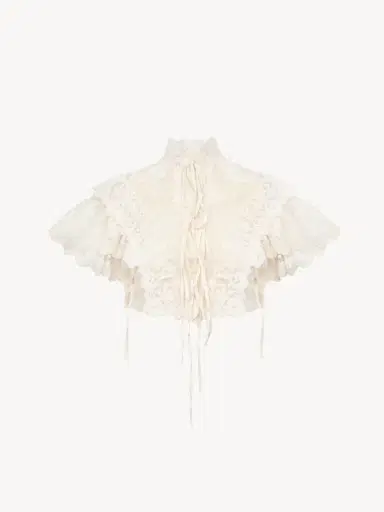 Chloé High-neck cropped top in cotton tulle & lace | Thumbnail 2 Chloé High-neck cropped top in cotton tulle & lace | Thumbnail 2