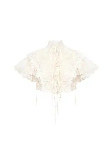 Chloé High-neck cropped top in cotton tulle & lace | Thumbnail 1 Chloé High-neck cropped top in cotton tulle & lace | Thumbnail 1
