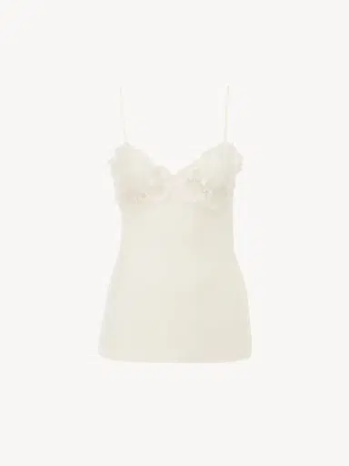 Chloé Camisole top in washed silk satin & lace | Thumbnail 2 Chloé Camisole top in washed silk satin & lace | Thumbnail 2