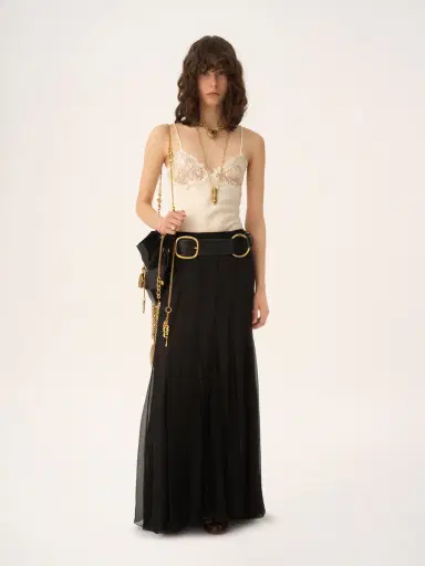 Chloé Camisole top in washed silk satin & lace | Thumbnail 3 Chloé Camisole top in washed silk satin & lace | Thumbnail 3