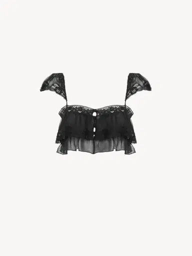 Chloé Ruffled bralette in silk mousseline & lace | Thumbnail 2 Chloé Ruffled bralette in silk mousseline & lace | Thumbnail 2