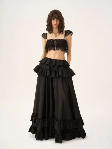 Chloé Ruffled bralette in silk mousseline & lace | Thumbnail 3 Chloé Ruffled bralette in silk mousseline & lace | Thumbnail 3