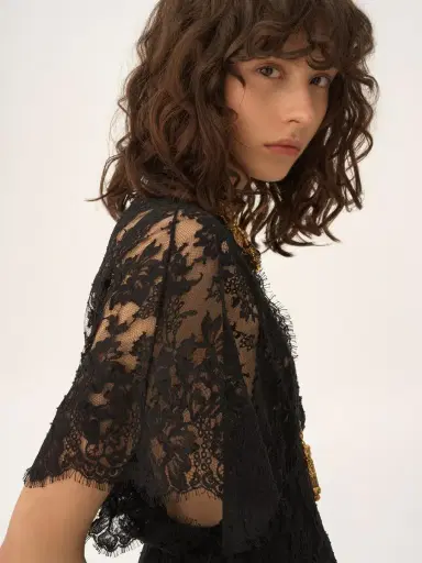 Chloé Fitted ruffle top in lace | Thumbnail 5 Chloé Fitted ruffle top in lace | Thumbnail 5