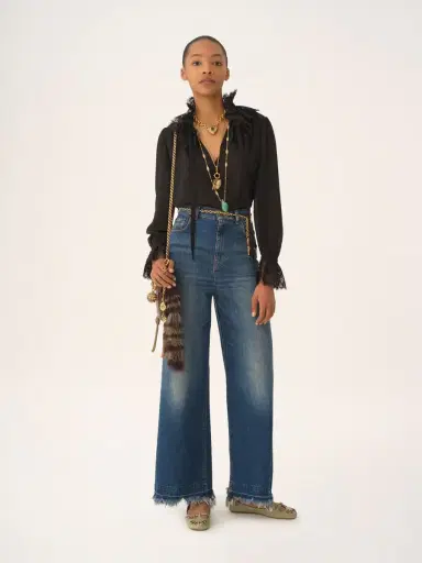 Chloé Fluid blouse in silk georgette & lace | Thumbnail 3 Chloé Fluid blouse in silk georgette & lace | Thumbnail 3