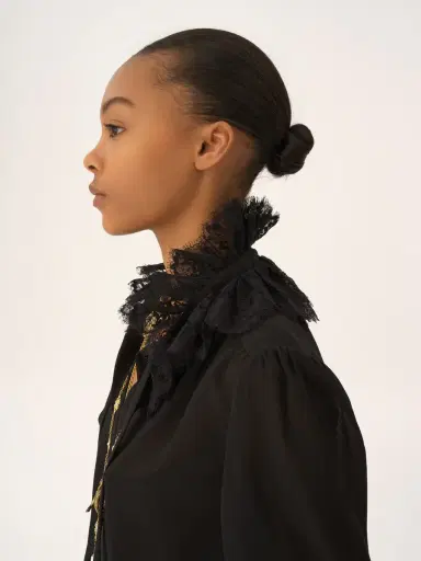 Chloé Fluid blouse in silk georgette & lace | Thumbnail 6 Chloé Fluid blouse in silk georgette & lace | Thumbnail 6