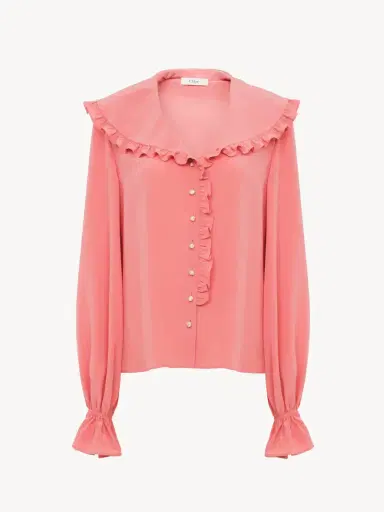 Chloé Fluid ruffle blouse in crêpe de chine | Thumbnail 2 Chloé Fluid ruffle blouse in crêpe de chine | Thumbnail 2