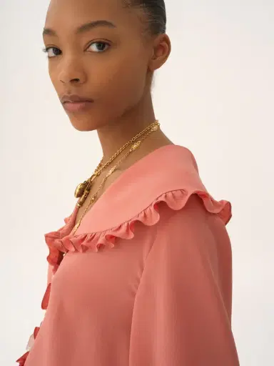 Chloé Fluid ruffle blouse in crêpe de chine | Thumbnail 5 Chloé Fluid ruffle blouse in crêpe de chine | Thumbnail 5