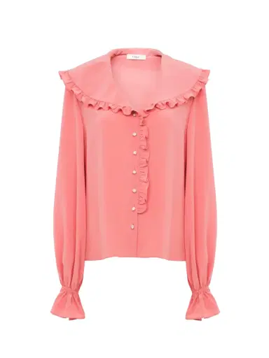 Chloé Fluid ruffle blouse in crêpe de chine | Thumbnail 1 Chloé Fluid ruffle blouse in crêpe de chine | Thumbnail 1