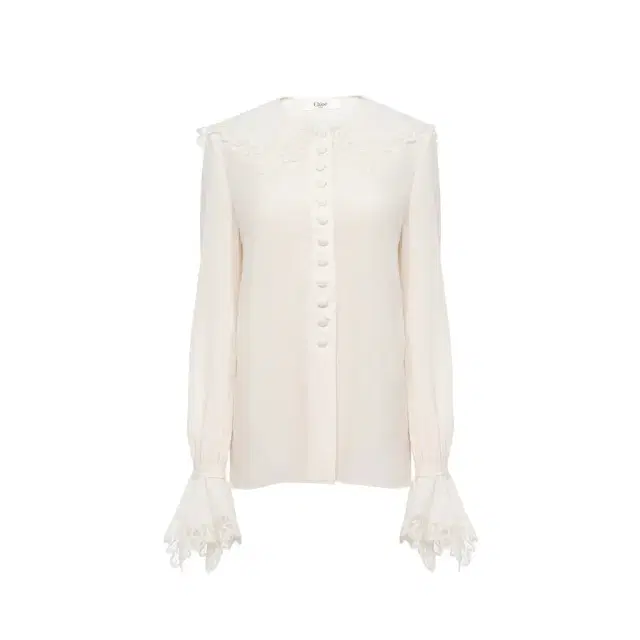 Fluid blouse in crêpe de chine & lace Fluid blouse in crêpe de chine & lace