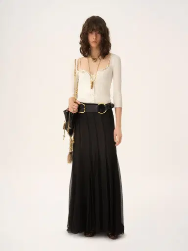 Chloé Scoop-neck fitted cardigan in cotton | Thumbnail 2 Chloé Scoop-neck fitted cardigan in cotton | Thumbnail 2