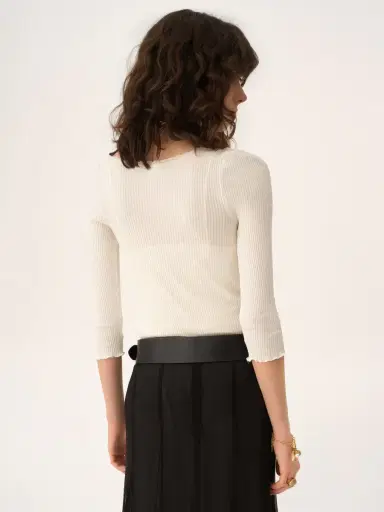 Chloé Scoop-neck fitted cardigan in cotton | Thumbnail 5 Chloé Scoop-neck fitted cardigan in cotton | Thumbnail 5
