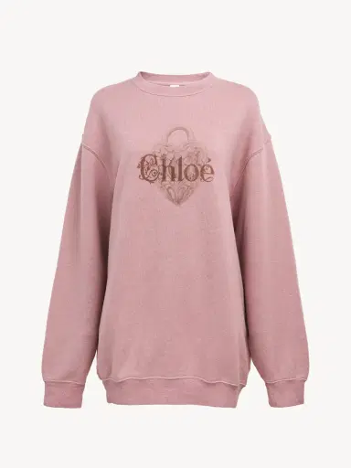 Chloé Oversized logo sweater in chiné fleece | Thumbnail 2 Chloé Oversized logo sweater in chiné fleece | Thumbnail 2