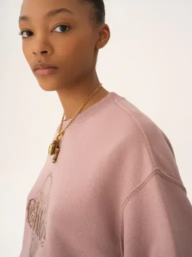 Chloé Oversized logo sweater in chiné fleece | Thumbnail 5 Chloé Oversized logo sweater in chiné fleece | Thumbnail 5