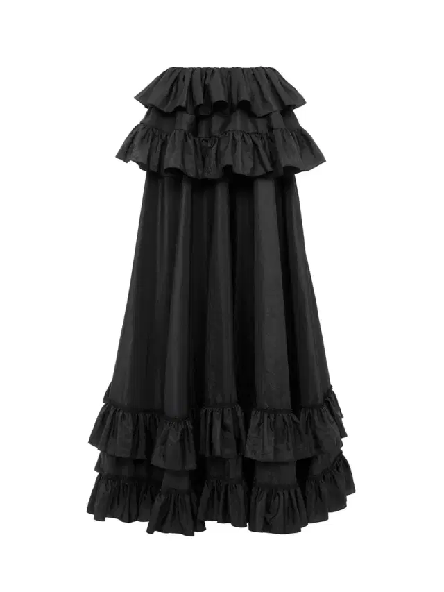 Tiered maxi skirt in washed silk taffeta Tiered maxi skirt in washed silk taffeta