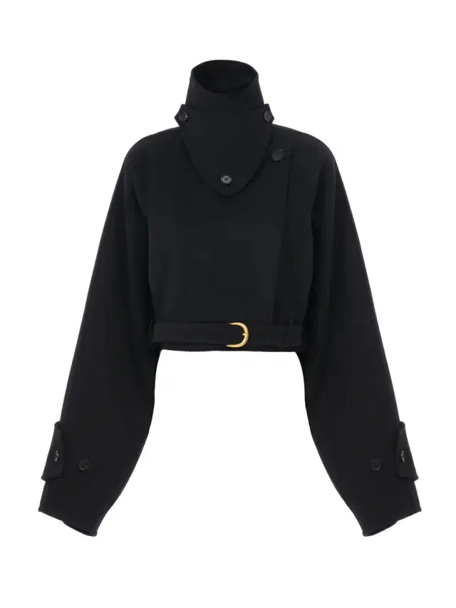 Cropped coat in double-face wool Cropped coat in double-face wool