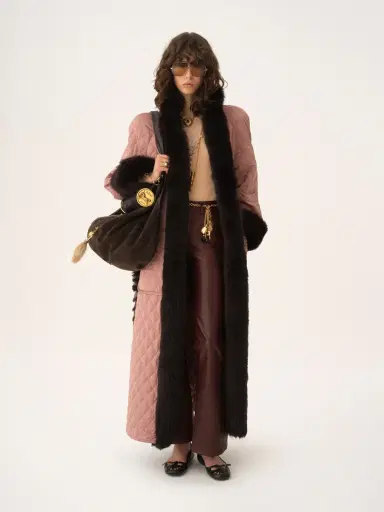 Chloé Long hybrid coat in technical satin | Thumbnail 3 Chloé Long hybrid coat in technical satin | Thumbnail 3