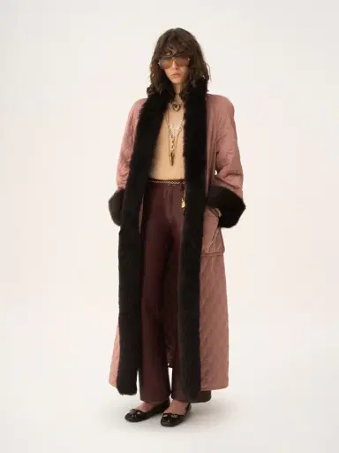 Chloé Long hybrid coat in technical satin | Thumbnail 4 Chloé Long hybrid coat in technical satin | Thumbnail 4