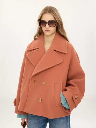 Chloé Oversized short coat in wool | Thumbnail 4 Chloé Oversized short coat in wool | Thumbnail 4