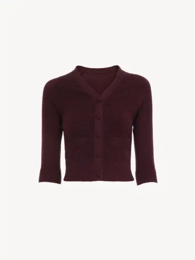 Chloé Fitted V-neck cardigan in a wool knit | Thumbnail 2 Chloé Fitted V-neck cardigan in a wool knit | Thumbnail 2