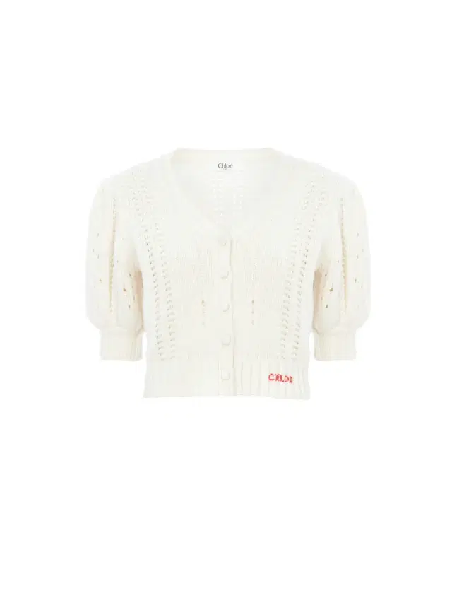Puff-sleeve cardigan in a wool & cashmere knit Puff-sleeve cardigan in a wool & cashmere knit