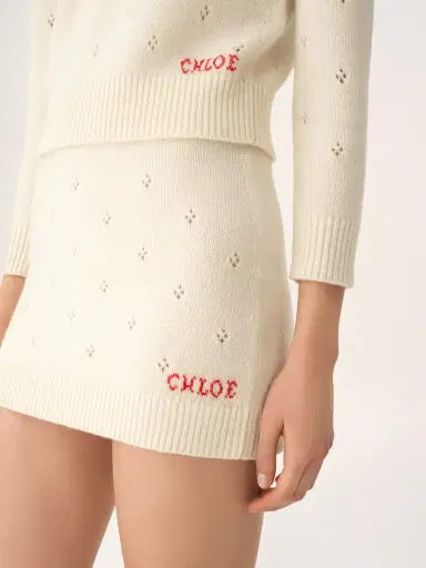 Chloé Fitted mini skirt in a wool & cashmere knit | Thumbnail 6 Chloé Fitted mini skirt in a wool & cashmere knit | Thumbnail 6