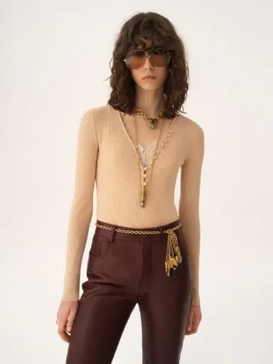 Chloé Henley shirt in a merino wool knit | Thumbnail 3 Chloé Henley shirt in a merino wool knit | Thumbnail 3